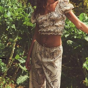 ZARA Satin Effect Printed Crop Top